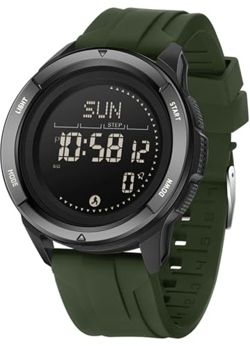 BIEWO Orologio sportivo militare da uomo, orologio tattico digitale da uomo, impermeabile 5 atm, orologio fitness con bussola, metronomo, calorie, conteggio passi, cronometro, orologio