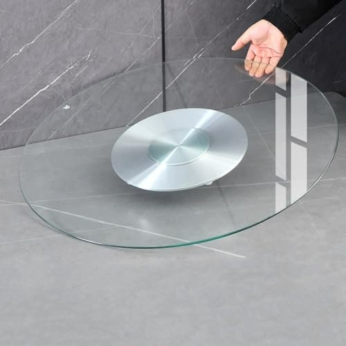 RTVGNSZSJL 50-100cm Gehärtetem Glas Drehteller Lazy Susan Drehbares Tablett Esstisch，Runder Tischplatte Drehteller，Rotierender Plattenteller Glatter Leise(80cm(30in))