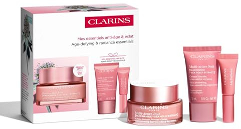 Clarins Multi-Active Day Geschenkset mit Niacinamid | Glatte feine Linien | Poren sichtbar straffen | Gleichmäßiger Ton und Textur | Boost Glow | Stärkung der Feuchtigkeitsbarriere | Alle Hauttypen