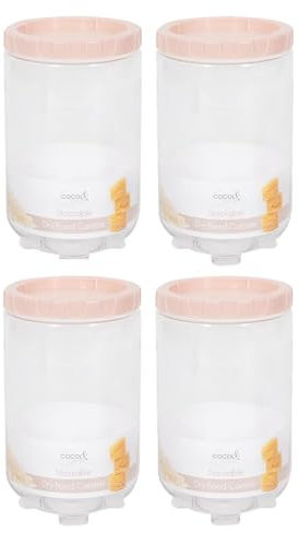 YöL Pack of 4 1400ml Stackable Dry Food Storage Canisters Tub Kitchen Container Freezer Safe