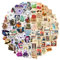 Magic Mond Aufkleber 100 Stück Blumen Aufkleber Sticker Scrapbooking Wasserfest Graffiti Sticker Wasserflasche Lila Hexe Aufkleber Set für Teenager Mädchen Journaling Zubehör