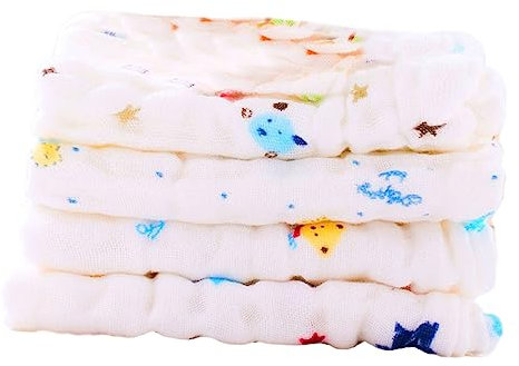 HEMOTON 4 Stück Kleines Taschentuch Babywaschlappen Fütterungstuch Mulltücher Wickeltasche Tragetasche Babyhandtuch Stillgesichtstücher Quadratische Handtücher Bienenantennen