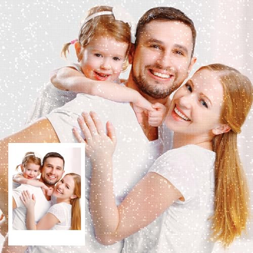 HOBULL Diamond Painting Personalizado Foto-Cuadros de Diamantes 5D Personalizada para Adultos, Pintura Diamantes Embroidery Kit Decoración De La Pared Del Hogar,40x50cm