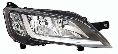 PROPOSTEONLINE Scheinwerfer hergestellt für Citroen JUMPER 2014> rechts H7-H7 Halogen mit Elektromotor Parabola Chrom Rahmen schwarz 1612040580