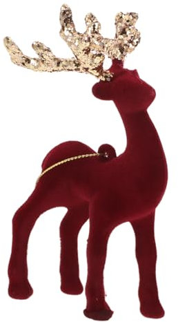 JOINPAYA Weihnachtliches Rentier Ornament Plüsch Rentier Figurine Mit Glitzer-flockung Elegante Dekoration Für Weihnachtsbaum Tisch Oder Versatile Deko Für Festliche Anlässe
