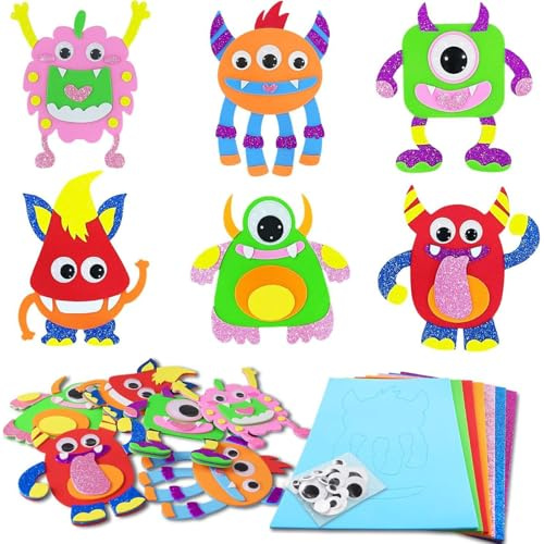 HDAKDDHG 12 Pack Monster Arts and Crafts for Kids, Craft Kit for Kids, Activity Packs for 3-12 Years Old Boys Girls Gift