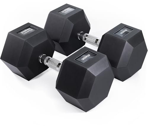 Core Balance Hex Dumbbells Pair (2 x 30kg), Heavy Duty Cast Iron, PVC Encased Anti Roll Hexagonal Weights, Knurled Non Slip Handles, Home Gym Fitness, Strength Training, Weight Lifting, Exercise