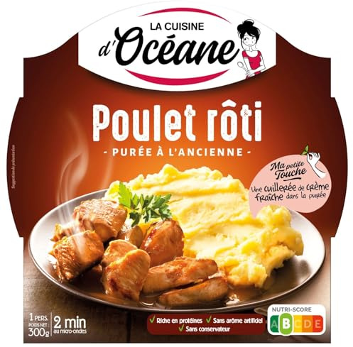Plat cuisiné poulet/purée à l'ancienne LA CUISINE D'OCEANE - l'assiette de 300 g Lot De 4 - Par Lot
