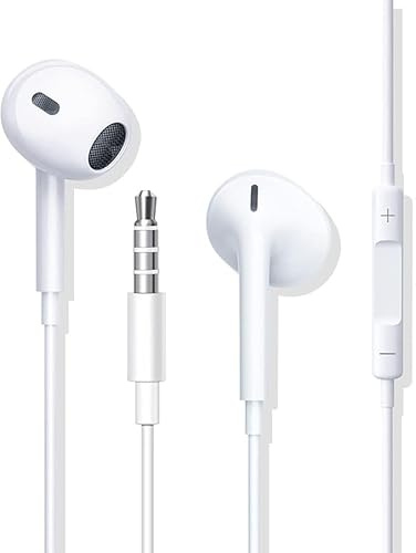 Oeing Auriculares intrauditivos con Cable compatibles con iPhone, Ordenadores, tabletas, etc., Aptos para Todos los Dispositivos con Conector Jack de 3,5 mm.