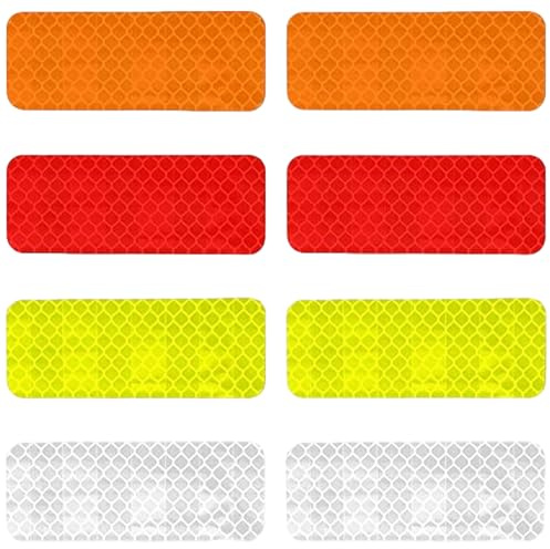 80 PCS Reflective Safety Stickers, High Visibility Waterproof Self-Adhesive Warning Tape for Vehicles Bicycles Motorcycles Helmets and Clothing Outdoor Nighttime Reflector Sticker Fluorescent Colors