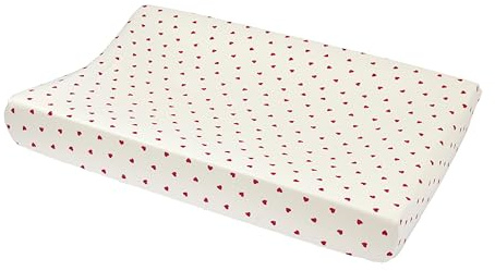 Meyco Baby Wickelauflagenbezug Jersey - 50x70cm - Spannbetttuch Wickelunterlage - 100% Baumwolle - Oeko Tex zertifiziert - weich & hautfreundlich - waschmaschinenfest - Sweet Heart - Weiß