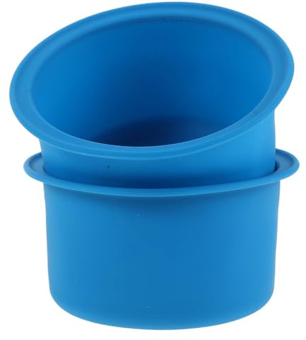 IMIKEYA 2pcs Reusable Silicone Wax Melt Warmer Liners Non-stick Hard Wax Pot Inserts Small Blue Silicone Bowls for Home Waxing Hair Removal
