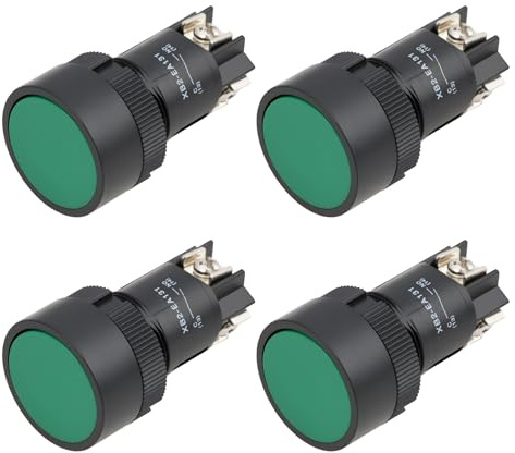 LT Easiyl 4 Stück 22 mm 3-poliger grüner Drucktastenschalter NO XB2-EA131 36 V/10 A Momentaner Reset-Schalter geeignet für industrielle elektrische Geräte