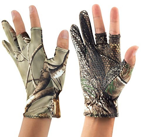 QualyQualy Angelhandschuhe Jagdhandschuhe Tarnhandschuhe Geschenk Angler Handschuhe zum Angeln Jagd Fotografie Angel Handschuhe Herren