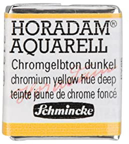 Schmincke – HORADAM® AQUARELL - feinste Künstler-Aquarellfarben, 213 Chromgelbton dunkel, 14 213 044, 1/2 Näpfchen