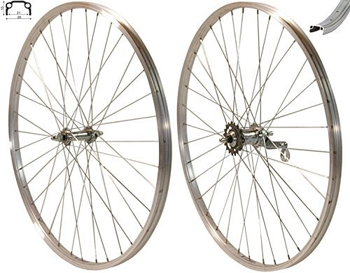 Redondo 26 Zoll Laufrad Set Hinterrad Vorderrad Felge Silber Rücktritt Bremse