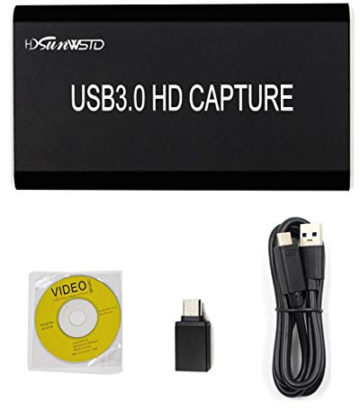 Boîtier de carte de capture vidéo USB 3.0 Type-C HDMI HD avec boucle HDMI 1080p 60 fps pour Windows Linux Os X System Xbox 360, Wii U, OBS Studio