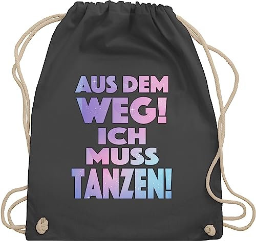 Turnbeutel Rucksack - Festival Zubehör - Aus dem Weg Ich muss tanzen I Geschenk Tanzliebhaber I Tanzbegeistert I Party I Dance - Unisize - Dunkelgrau - festivaltasche festivalbeutel konzert tanz