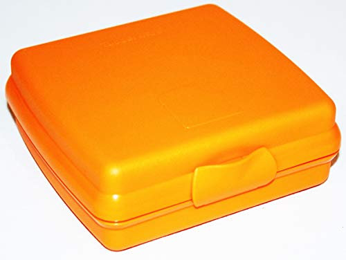 Tupperware Sandwich-Aufbewahrungsbox, quadratisch, mit Scharnier, Orange