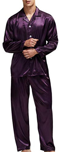 Pigiama da uomo in raso, set di biancheria da notte e abbigliamento da casa Viola L