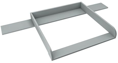 regalik Wickelaufsatz mit Platte für Hemnes von IKEA, Wickeltischaufsatz für 50x160 cm Kommoden, Abnehmbar Wickelkommode aufsatz, Abgerundeten Frontplatten, Grau