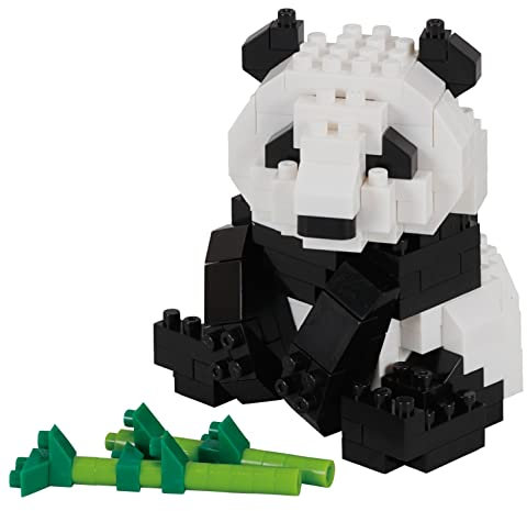 Bandai - Nanoblock - Riesenpanda - Mini-Bausteinfigur - Baukastenspiel - Pixel-Tierfiguren-Bausatz Panda - NBC328