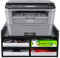 PAG 3-Tier Wood Printer Stand With Storage,Office Desk desktop printer shelf with 3 Open Compartments For Office Home School,Black