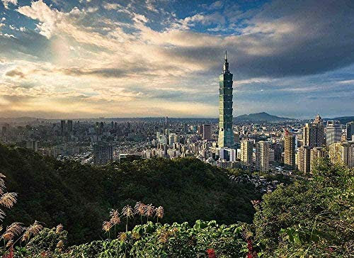 XiuTaiLtd Puzzles 1000 Stück für Erwachsene, Jugendliche, Taiwan Taipei Skyline Scenery 1000 Stück, 75x50cm