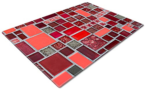 Chopping Boards | Glass Worktop Savers | Worktop Protectors Heat Resistant | Catering Chopping Boards | Chopping Boards Glass | Large Chopping Board | Red Grey Pink Cool