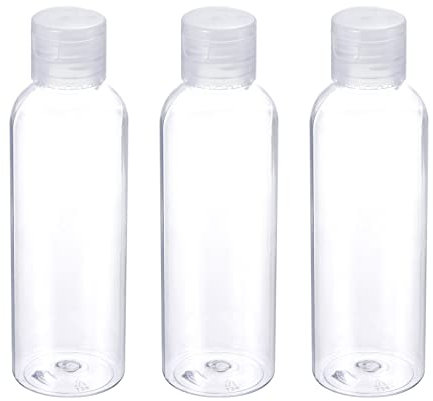 PATIKIL 150ml Squeeze Bottles, 3 Pack Refillable Dispensing Bottles Plastic with Flip Cap for Travel Household, Clear
