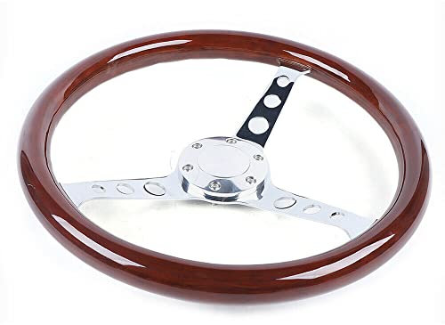 Auto Holzlenkrad, 380mm 6 Loch Universelles Massivholz lenkräder Auto Modifiziertes Lenkrad