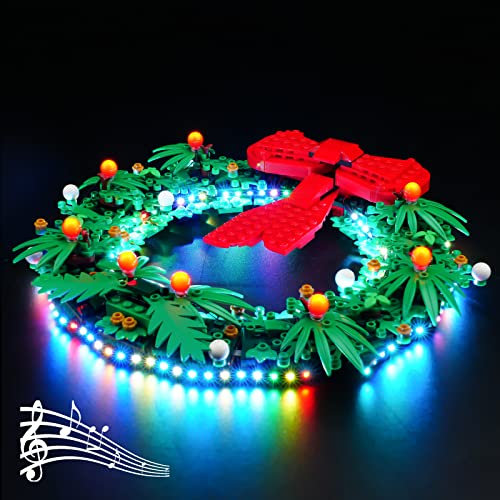 cooldac LED Licht-Kit Kompatibel mit Lego 40426 2-in-1-Adventskranz Bausteinen Modell, Led Beleuchtungs Set Kompatibel mit Lego 40426 Weihnachtskranz-Musikversion (nur Lichter, Keine Modelle)