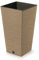 Vaso per Fiori piante Quadrato Furu Square ECO WOOD Decorativo in Plastica e Legno 33% cm da Interno Esterno 40x40x76 cm Quadrato Marrone Design Moderno 92 Litri