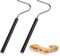 Lezevn 2Pcs Extensible Stainless Steel Snake Hook Retractable Reptile Hook Catcher Controlling Moving Hook Stick for Catching Handling Small Snake