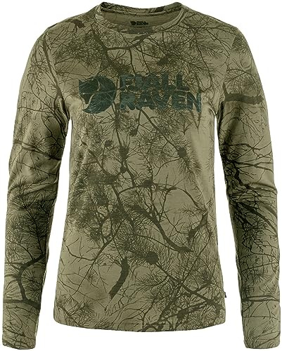 Fjällräven Damen Värmland Wool LS T-Shirt, Green Camo, XL