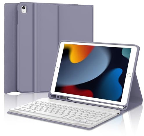 KVAGO Teclado iPad 9 generación - Funda con Español Teclado Bluetooth Desmontable para iPad 10.2/iPad Air 3 /iPad Pro 10.5-1
