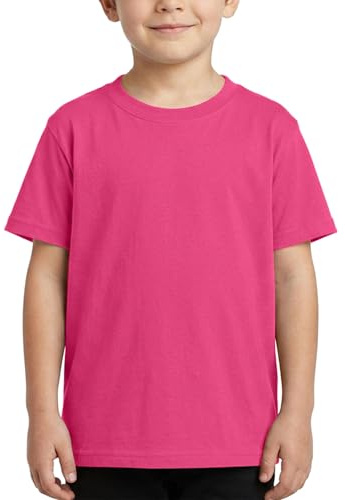 NetSetUK Back to School Kids Short Sleeve Crew Neck T Shirts Unisex Classic Fit Plain Cotton Rich Top UK (3 to 15 Years)