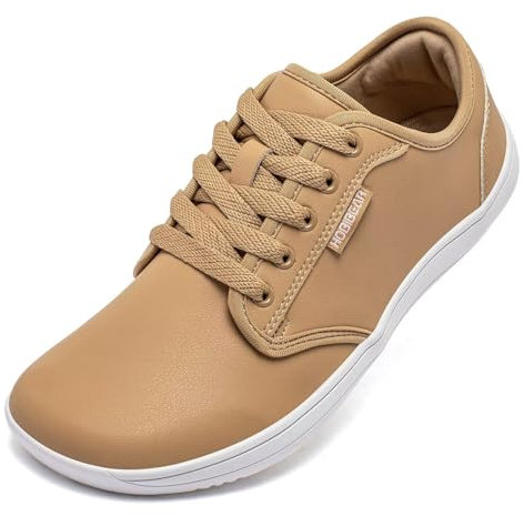 HOBIBEAR Unisex Amplia Descalzo Zapatos para Hombres Womens Minimalista Zapatillas Zero Drop Zapatos Ligeros Cómodo (Champán,EU 42)