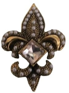 broche fleur de lys perlée