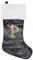 Weihnachtsstrumpf Personalisiert 45 cm Groß Nikolausstrumpf Nikolausstiefel Nikolaussocken zum Befüllen & Aufhängen, Grau Nikolaussocke Weihnachtsdekoration für Kamin, Weihnachtsbaum, Wand, Treppe(P)