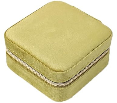 BSLVWG Schmuck-Organiser, Kleine Reise-Aufbewahrungsbox für Halskette, Ohrringe, Armbänder, Ringe - Samt Leopard Design - Geschenkbox für Mädchen und Frauen (Grün)