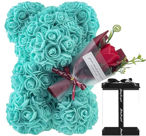 Rosenbärs-Blumengeschenke, Rosen-Teddybär für Sie, süßer Blumenbär, romantische Valentinstagsgeschenke, Muttertags-, Jahrestags- und Geburtstagsgeschenke für Mädchen und Frauen