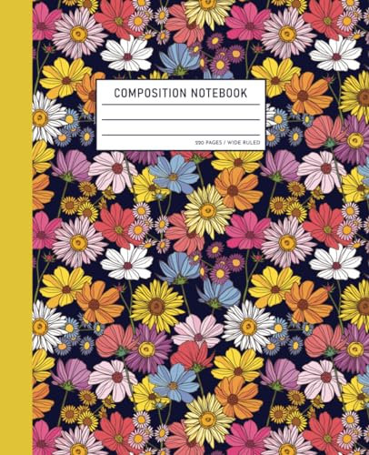 Floral Composition Notebook 220 pages yellow