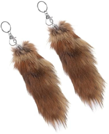 CALLARON 2stücke Schlüsselanhänger Fuchs Dekorative Für Taschen Handtaschen Und Schlüssel Weiches Kunstfell Langlebig Und Leicht Für Frauen Und Mädchen
