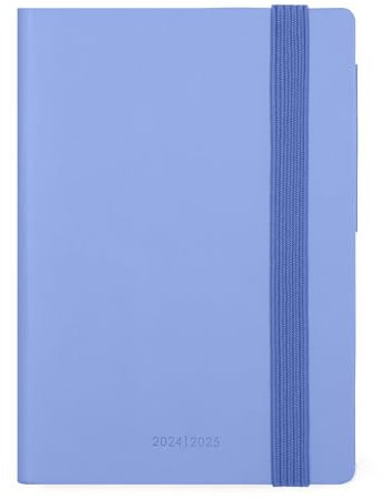Legami - Agenda Settimanale 2024-2025, 18 Mesi, Small con Notebook, Diario da Luglio 2024 a Dicembre 2025, Chiusura a Elastico, Carta Certificata FSC, Taschina con Rubrica, 9.5 x 13.5 cm, Cornflower