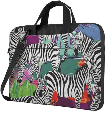 Apbdffjnf Zebra Laptoptasche für Damen und Herren, Laptop-Hülle, Computertasche, Aktentasche, Schultertasche mit Gurt, 33 cm, 35,6 cm, 39,6 cm, Schwarz , 15.6 inch