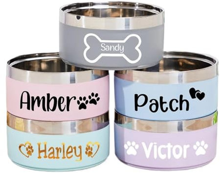 WOMB Hundenapf Personalisiert,Hundenapf Mit Namen,hundenapf Kleine Hunde,katzennapf Edelstahl (14CM)