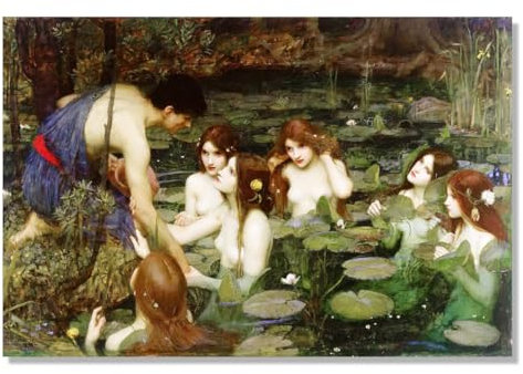 John William Waterhouse Prints – Hylas und die Nymphen 1896 Poster, Renaissance-Wandkunst, Kunstdrucke, Leinwand-Kunstdruck, moderne Wohnkultur für Schlafzimmer, Wohnzimmer, ungerahmt (Stil 30 x 45