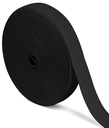 20 Meter Gummiband Schwarz 15 mm Breit Gummibänder Nähen dick Hosengummi Elastische Band gummizug Gummilitze stoffband zum Nähen sewing elastic band für DIY Handwerk, Kleidung (20 M-1.5 cm Schwarzer)