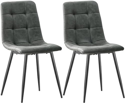 LEWE Esszimmerstühle 2er Set,Gepolsterter Stuhl mit Hoher Rückenlehne,Esstischstühle Beistellstühle, Wohnzimmerstuhl, Polsterstuhl mit Metallfuß, für Esszimmer,Küche & Wohnzimmer